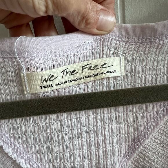 Free People We The Free Oversized Citrine Textured Thermal Long Sleeve Top - Picture 2 of 10